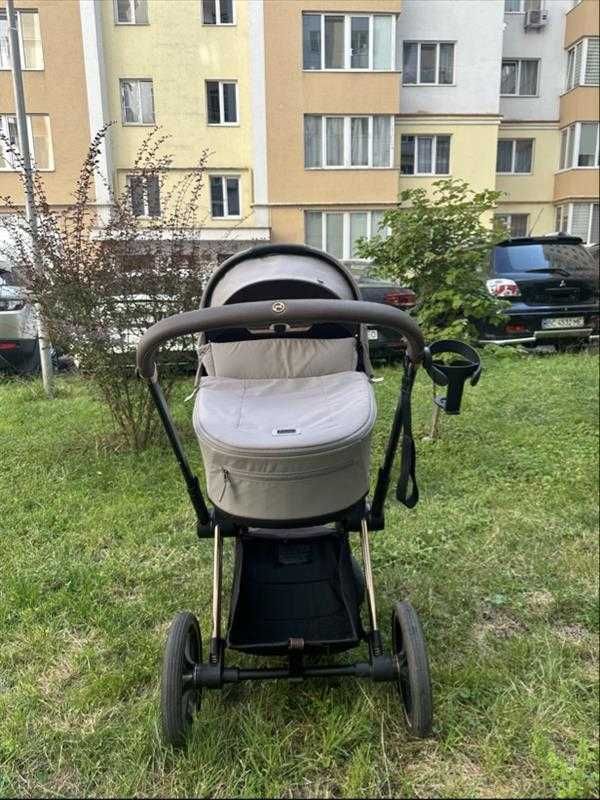 Cybex Priam 3в1 Soho Grey на шасі Rose Gold — повний комплект