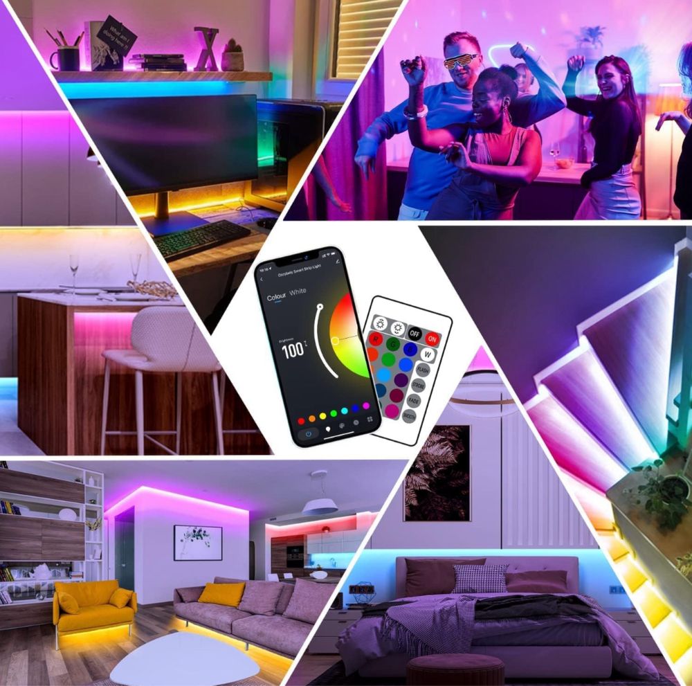 Taśma LED RGB 50m (2x25m) sterowanie z pilota, telefonu