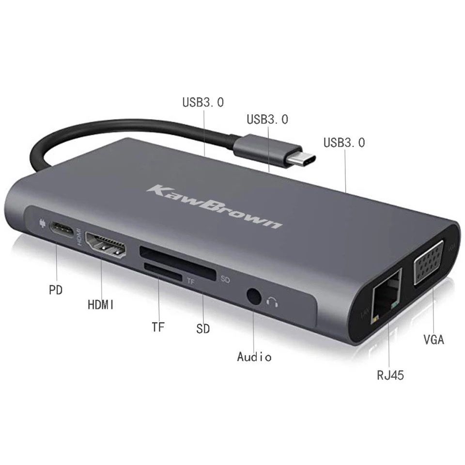 Adaptador Multi Hub com 10 entradas - usb-c