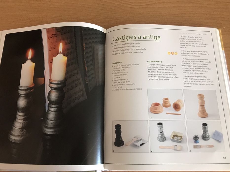 Livro que ensina a fazer diversos projetos de objetos decorativos