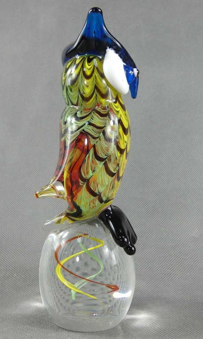 Figura SOWA sówka szkło MURANO figurka puchacz 22 cm 1,5 kg
