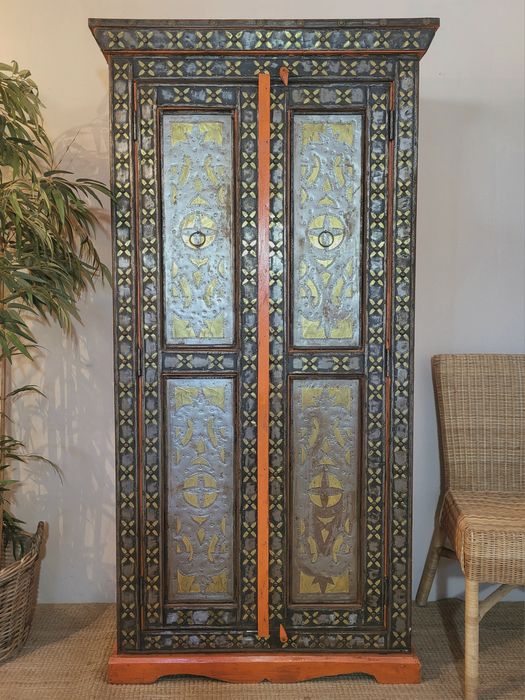 armario, prateleiras, louceiro, estante, oriental, indiano, rustico