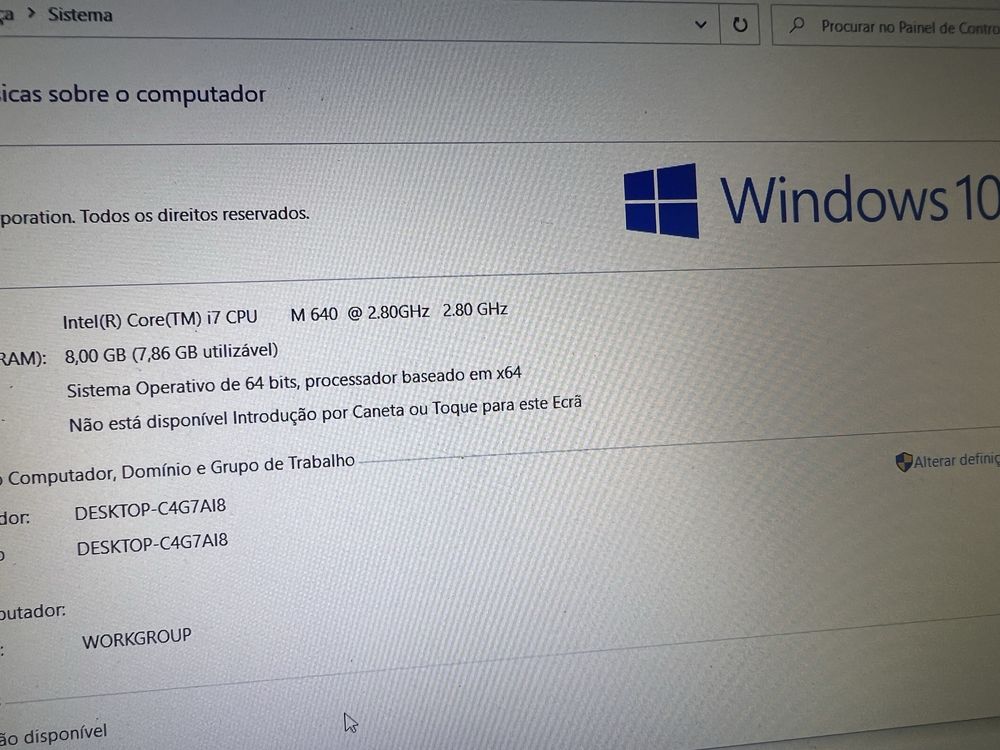 Portatil dell core i7 com carregador beteria viciada