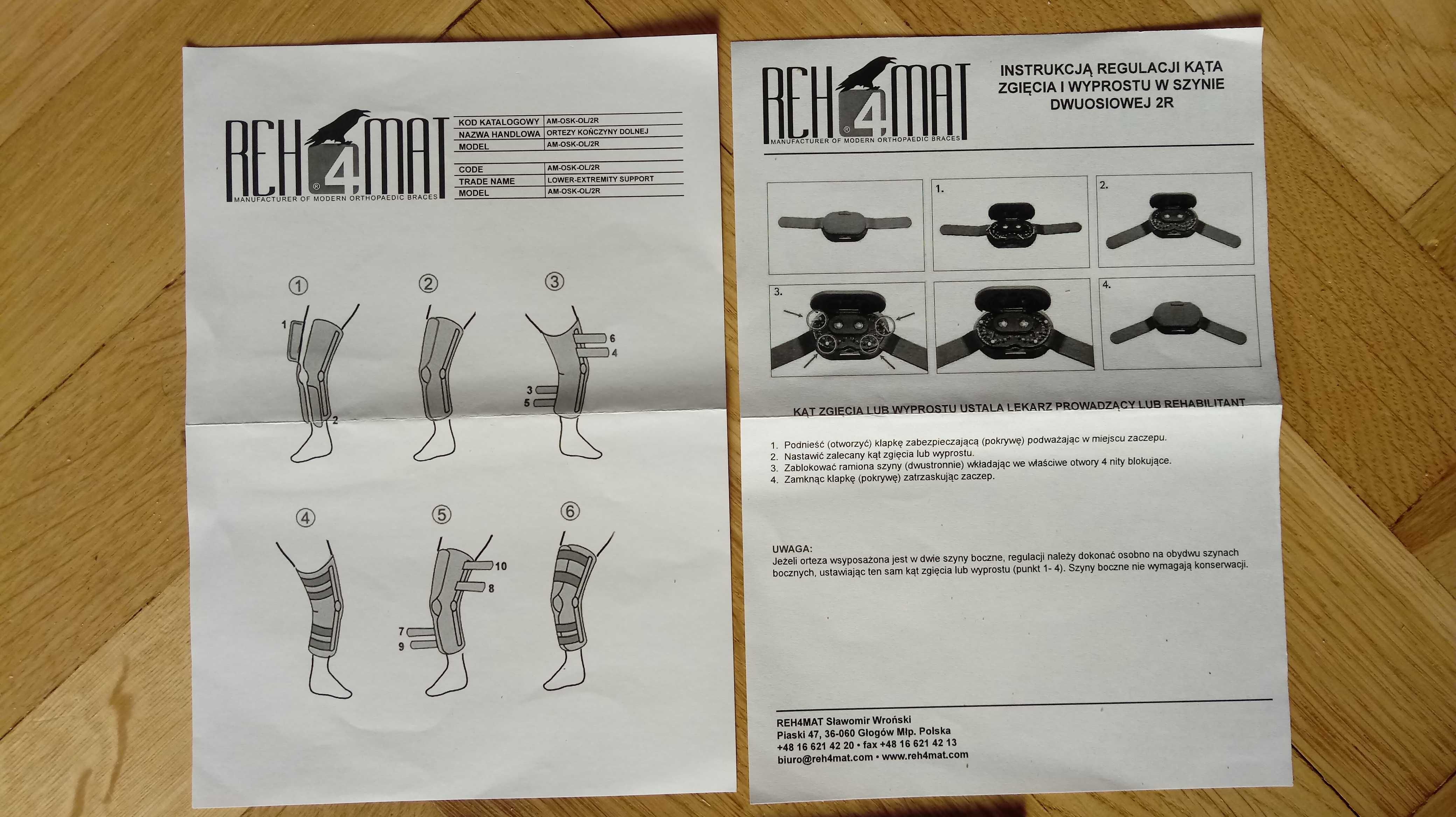 Orteza kończyny dolnej Reh4Mat AM-OSK-OL/2R na gwarancji