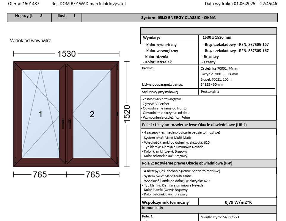 NOWE OKNA DRUTEX  – Brąz czekoladowy– Nowe – OKAZJA!