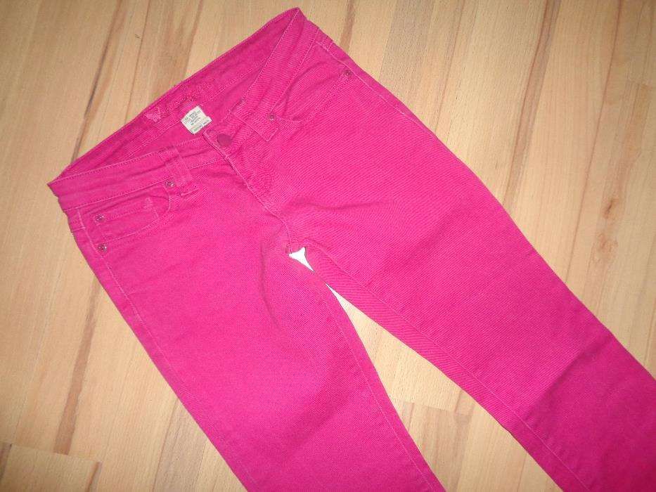WETSEAL JEANS różowe fukcja wąskie spodnie jeansowe rurki skinny