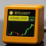 Mini LCD exibição criptomoedas e ações em tempo real com relógio