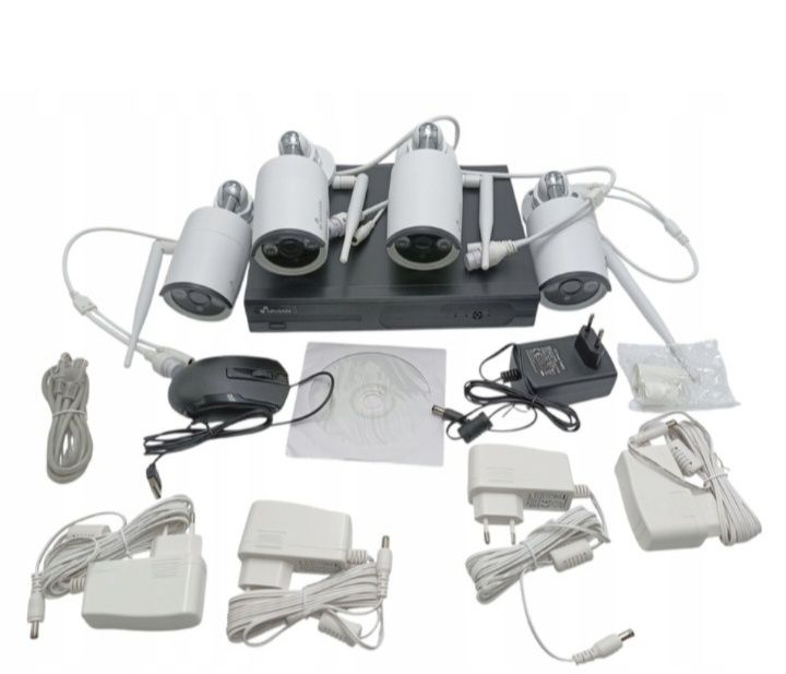 Zestaw monitoringu Nivian kit430W- 4CAM Nowe