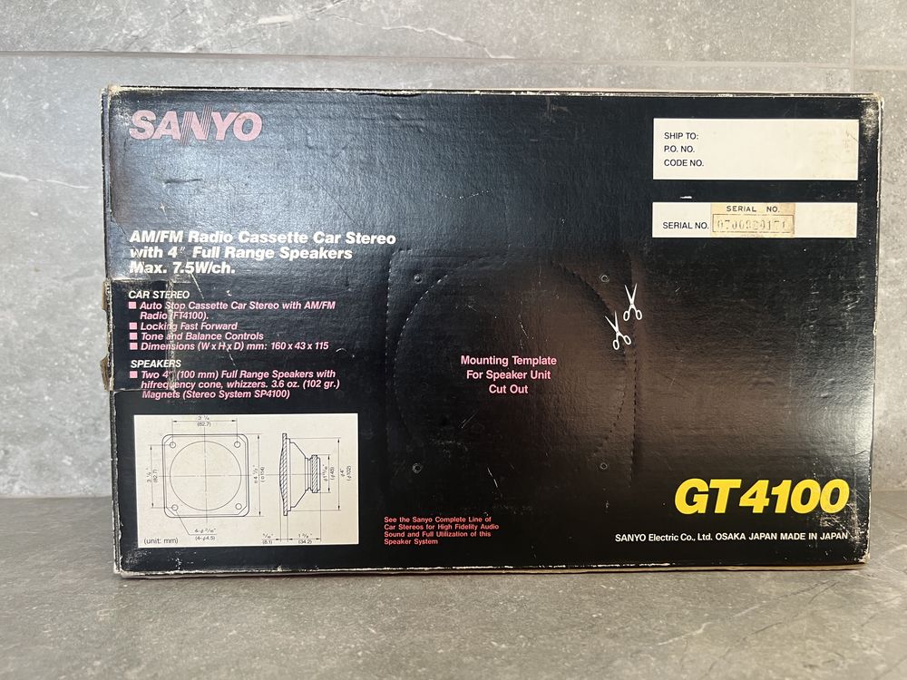Sanyo gt4100 car audio system магнітола ретро вінтаж класика ваз волга