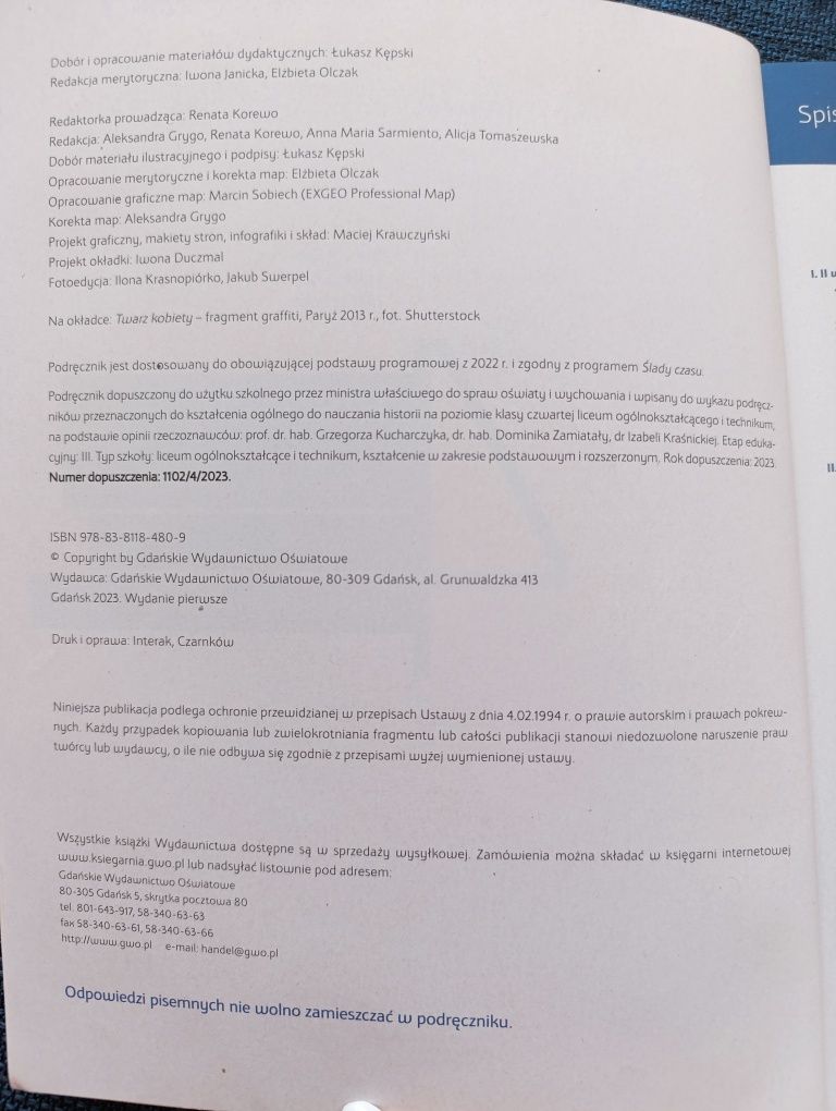 Podręcznik do historii dla liceum i technikum ODBIÓR OSOBISTY