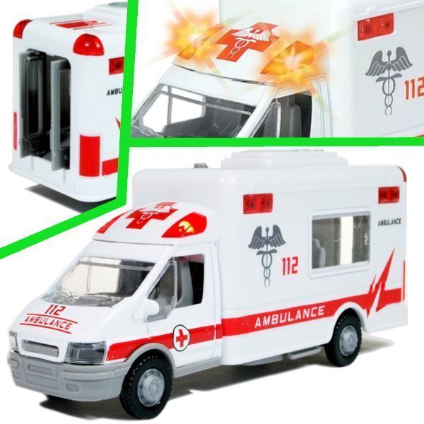 Auto Metalowe Karetka Pogotowia Ambulans Światło / Dźwięk