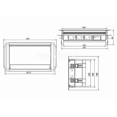 Gniazda Wpuszczane W Blat 3X230V Usb 1,8M Szczotka