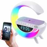 Lampka LED  RGB Głośnik Ładowarka INDUKCYJNA QI Zegar Radio budzik