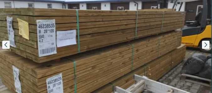 Deska tarasowa impregnowana ciśnieniowo • gładka • ryflel • legary