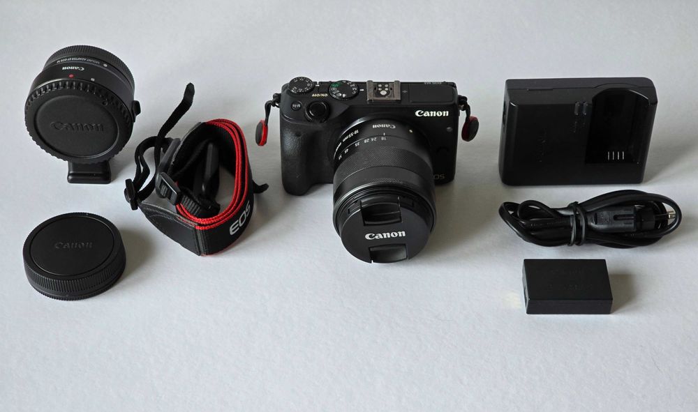 Canon EOS M3 + Lente 18-55mm + Acessórios