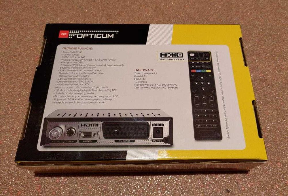 Dekoder TV OPTICUM Premium Box H.265  DVB T2/C