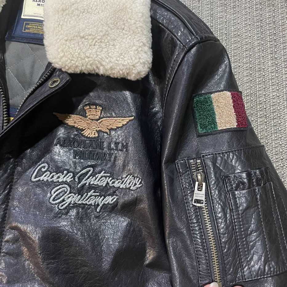 Куртка авиатор кожа пилот Aeroplane Militare шкіряний бомбер