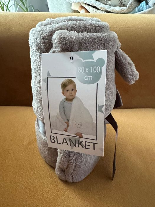 Koc miś z uszkami 60cmx100cm