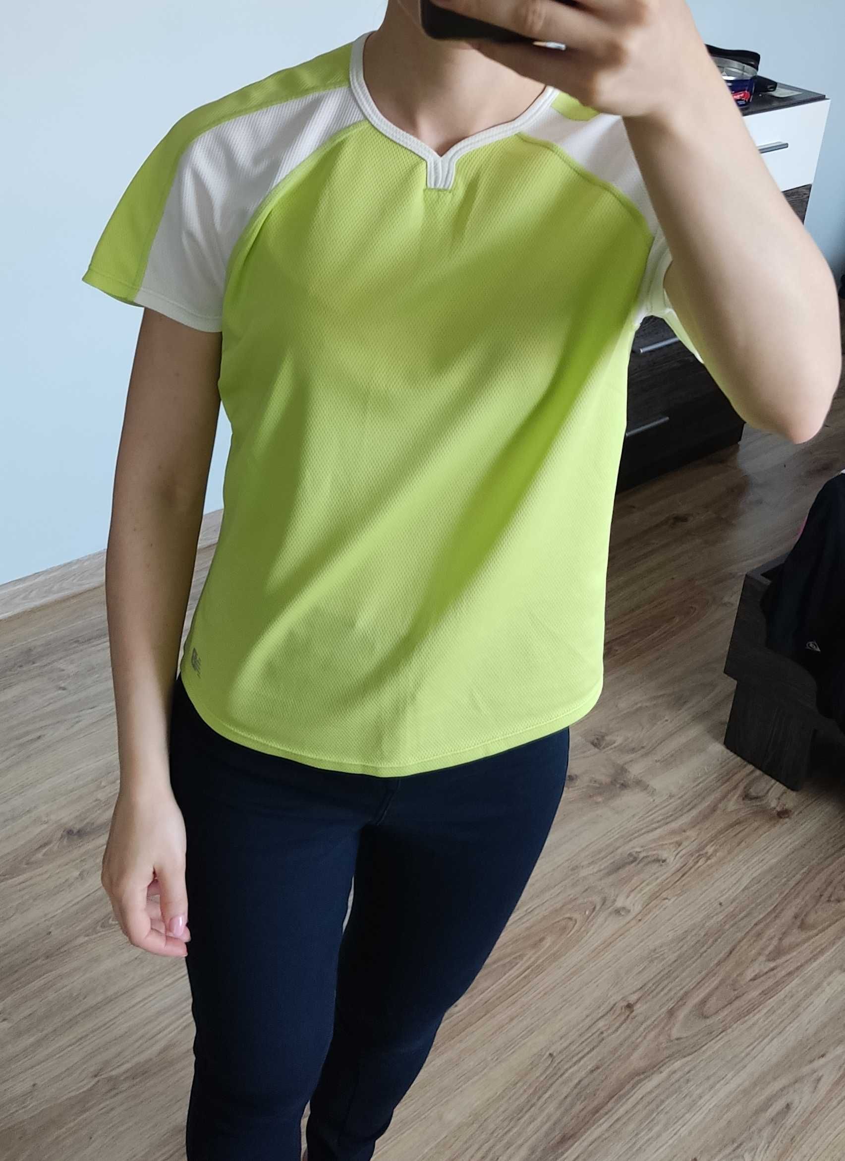 Bluzka Koszulka sportowa T-shirt neonowa seledynowa New Balance