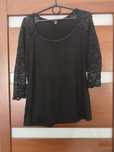 Bluzka czarna koronka Amisu New Yorker rękaw 3/4 XL