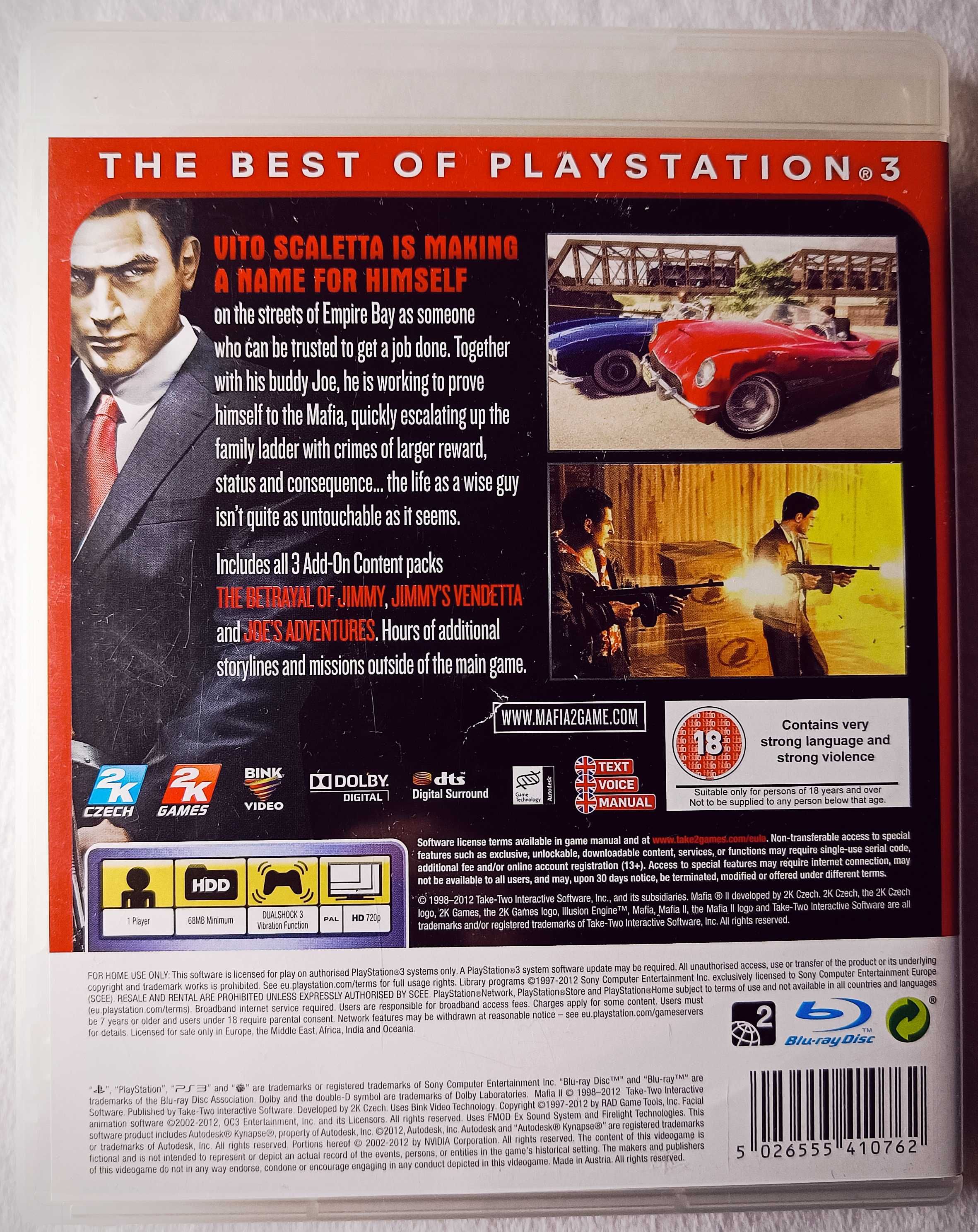 Mafia 2 PS3 Mapa/3 dodatki