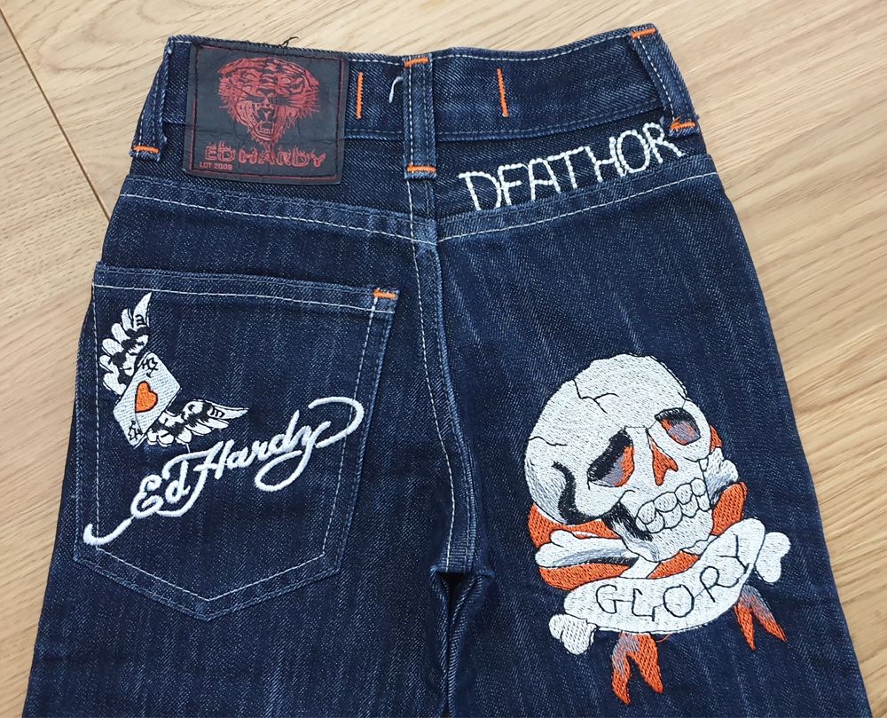 NOWE Jeansy , Ed Hardy na dziecko ok 2 lata, 92