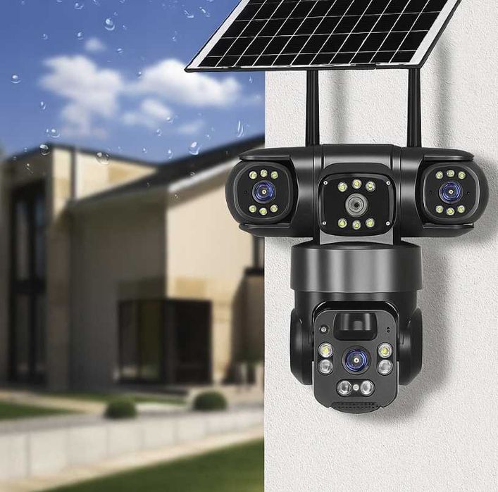 Kamera Zewnętrzna Solarna Dwa Obiektywy Obrotowa Karta Sim 4K - OKAZJA