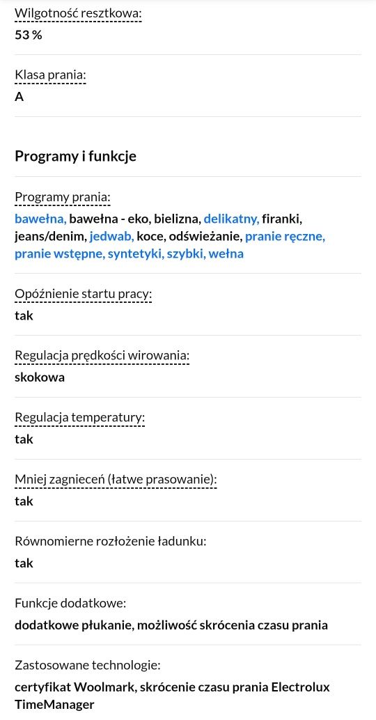 Pralka Electrolux EWS1266CI sprawna- do wymiany Uszczelka Drzwi