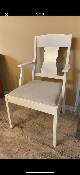 Krzesło z podłokietnikami białe Ikea