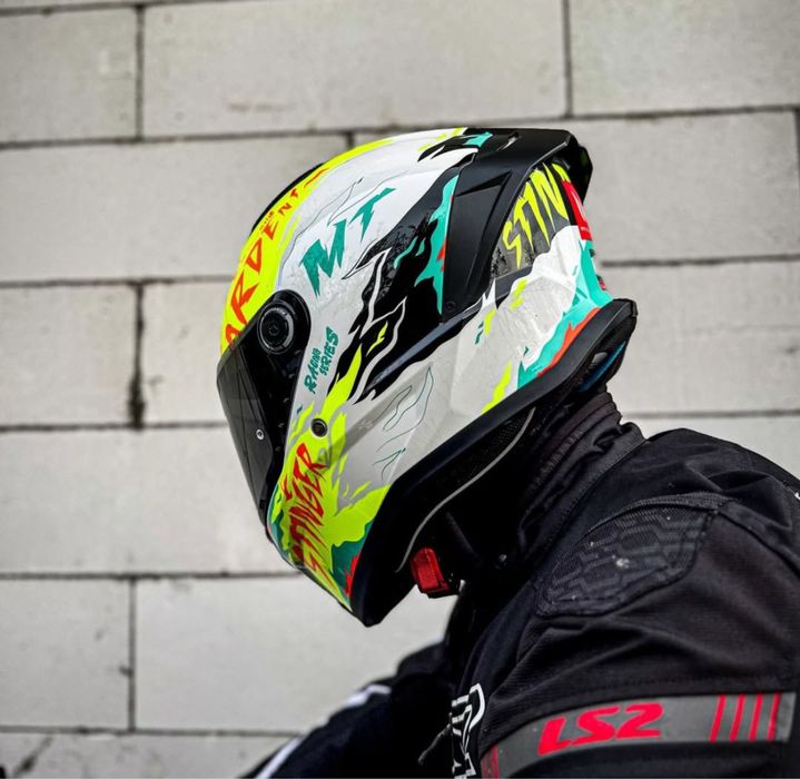 Мото шолом MT stinger 2, шлем мт стінгер 2 інтеграл, іспанський жовтий