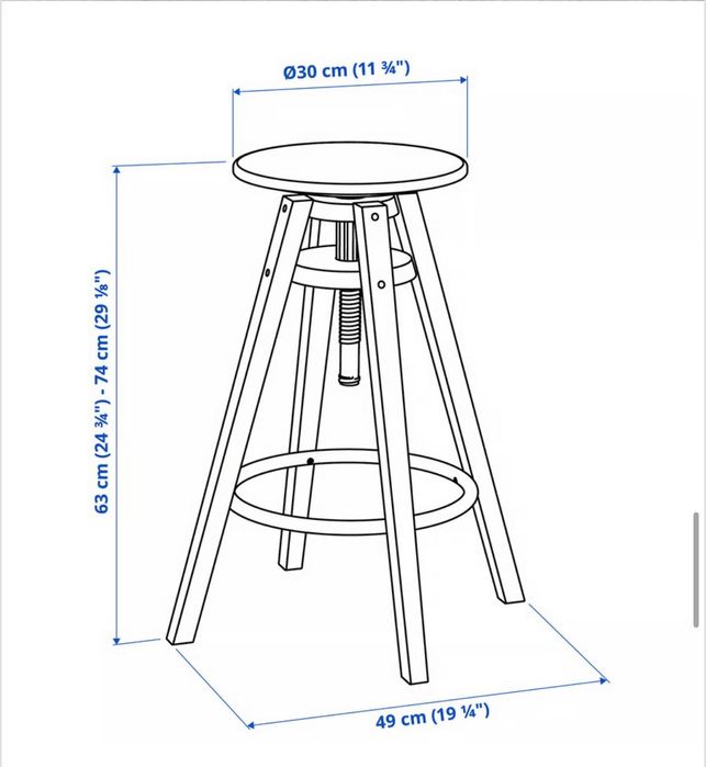 Stołek barowy, hoker. Czarny