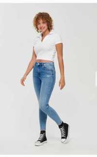 Jeansy skinny fit niebieskie