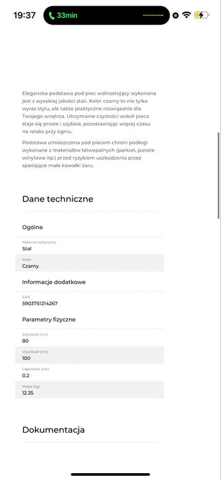 Podstawa pod piec  blacha pod kominek KRATKI