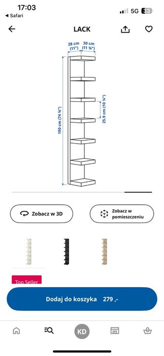 Regał LACK ikea na książki lub inne akcesoria