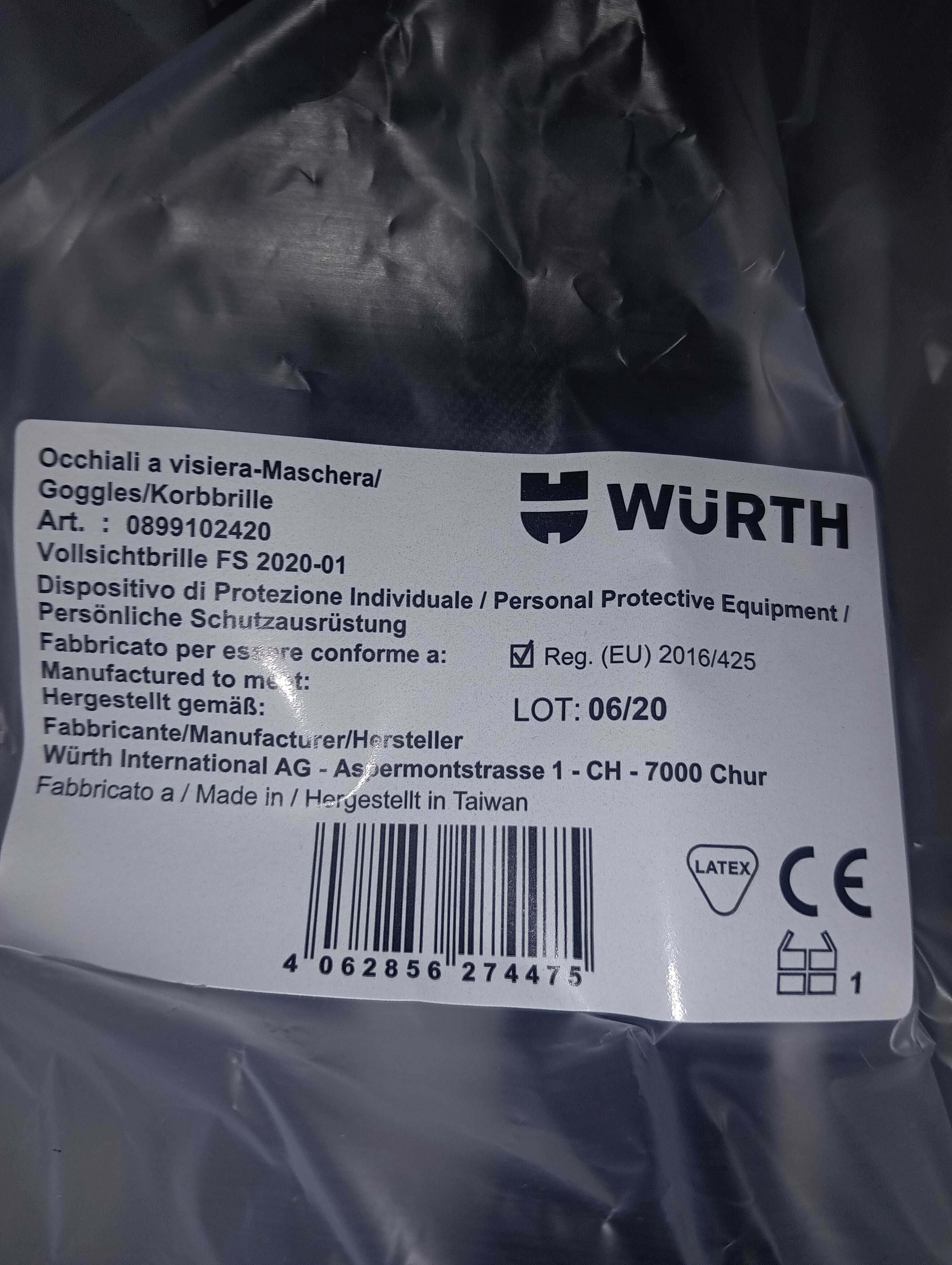 Okulary ochronne Gogle Wurth 2 modele