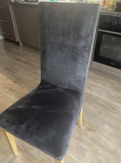 Zestaw 6 pokrowców na krzesła GRAFIT elastyczny welur grube pokrowce