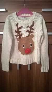 NEXT cieplutki sweterek dla dziewczynki 122/128