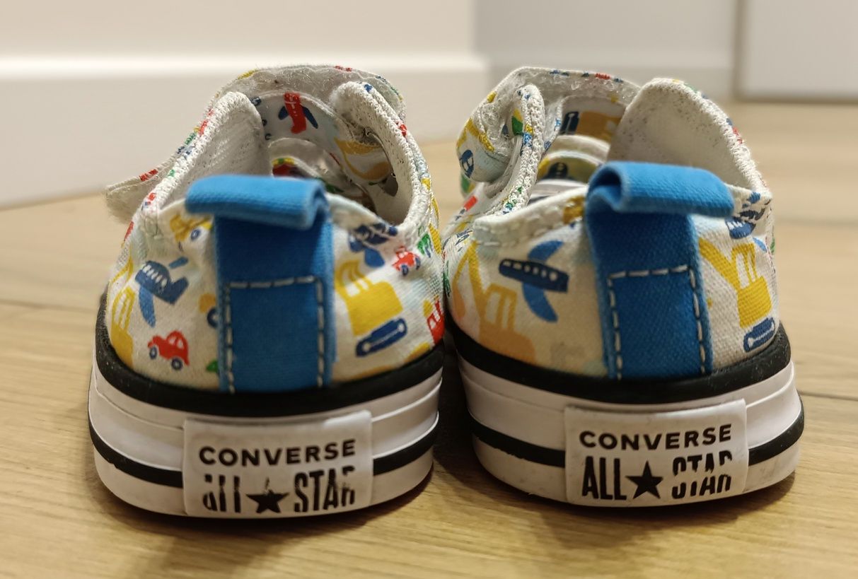 Converse 20 trampki UK 4 buty wiosenne na rzepy dla chłopca w pojazdy
