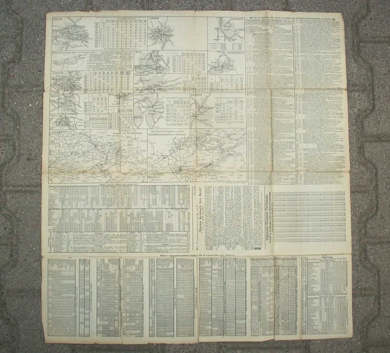 Eisenbahnkarte Winter 1908/9. Mapa kolei niemieckich zima 1908/9.