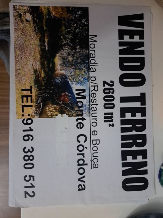 Vendo terreno urbano em monte cordova com casa para restauro