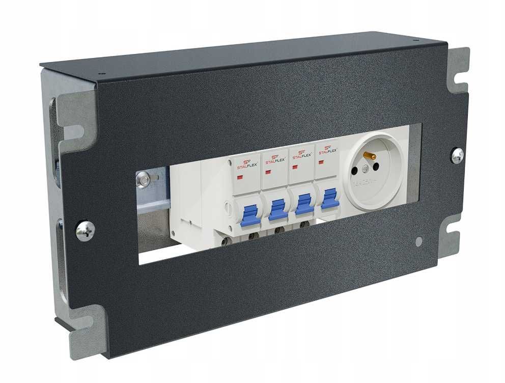 Panel Dystrybucji Napięć RACK 10" 3U/60/22xS DIN TS35/TH35 Stalflex
