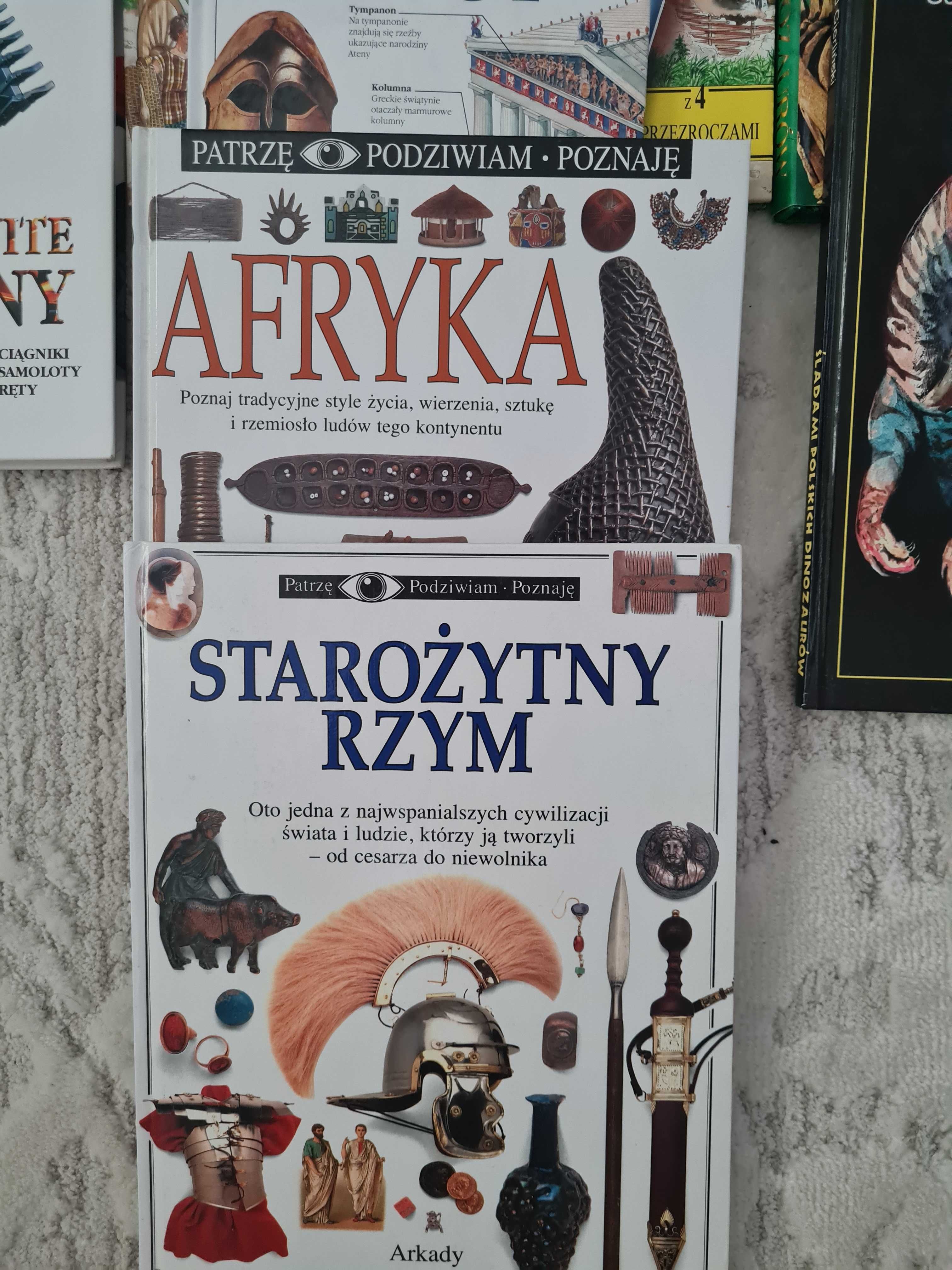 Książki albumy dla dzieci dinozaury rzym grecja starożytna