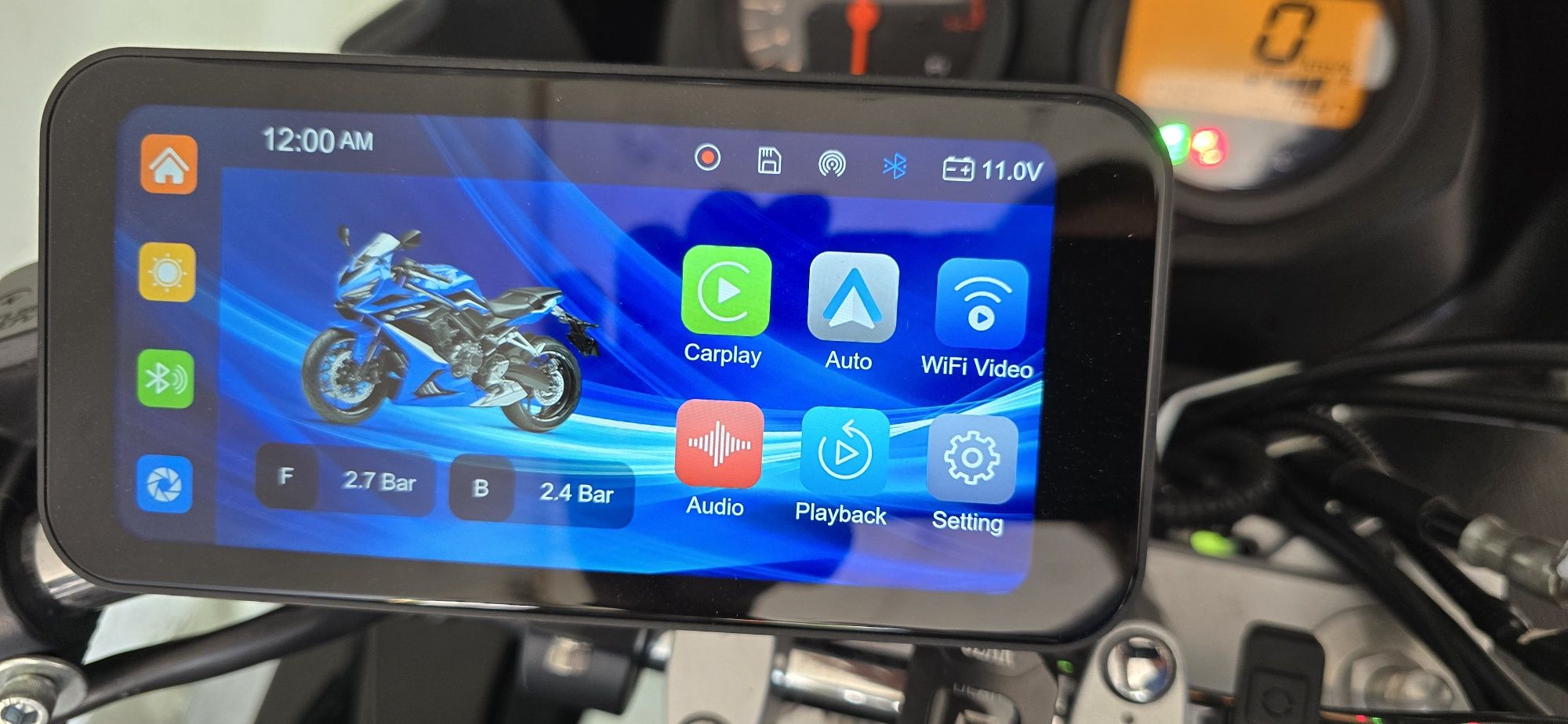 Nawigacja motocyklowa,rejestrator jazdy,android auto,cz.ciśnienia TPMS