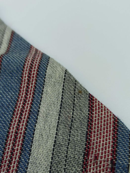 Szary kolorowy wełniany krawat w paski maj09