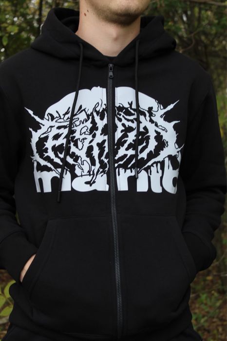 Чорне худі MANTO на блискавці, 100% бавовна