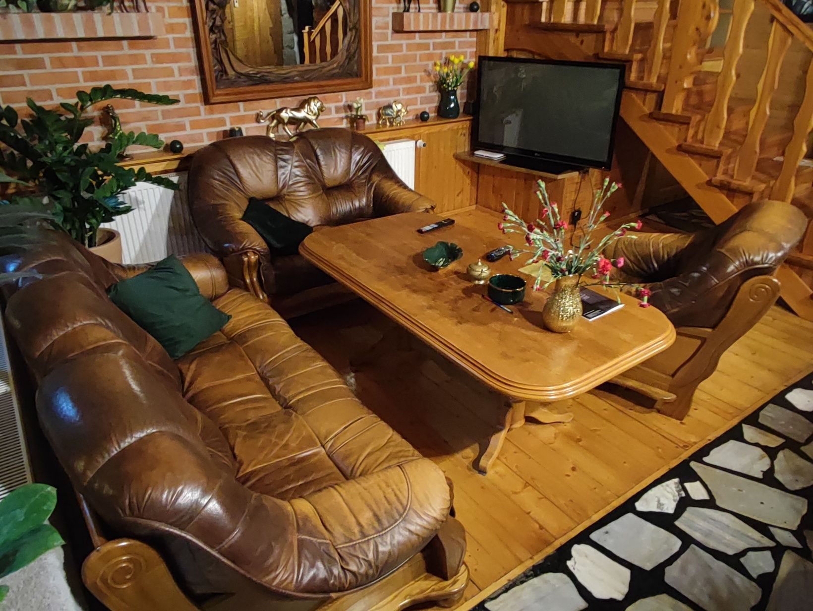 Komplet skórzany Holenderski 3+2+1