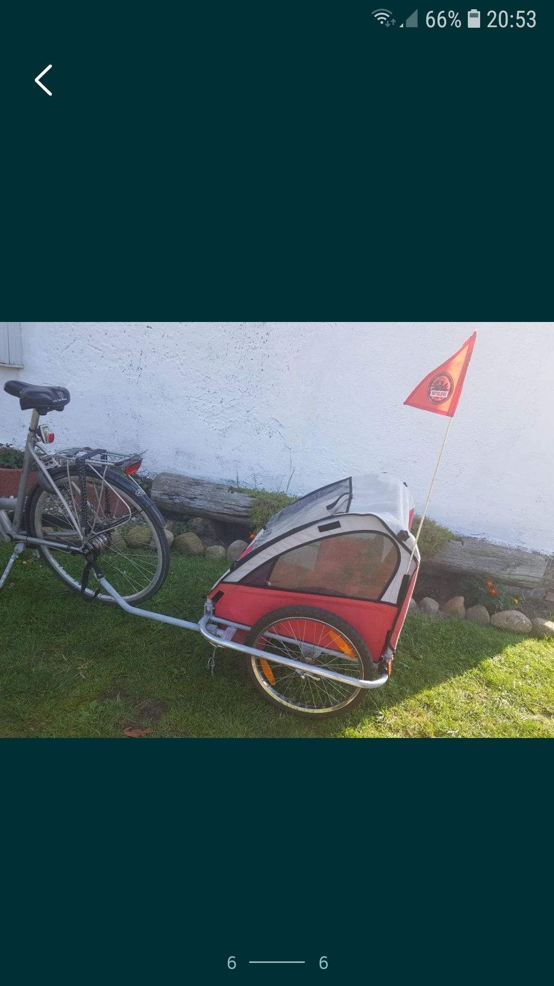 Niemiecka przyczepka rowerowa  riksza do roweru wózek 40kg ład