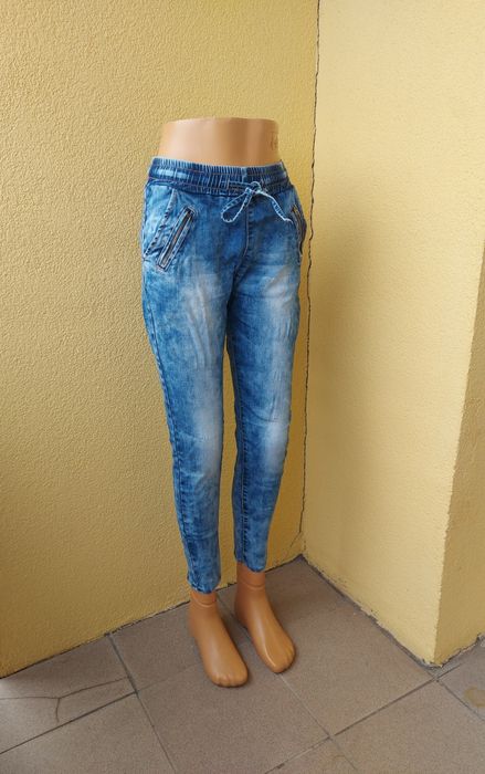 75% Bawełna spodnie jeansowe joggery Miss RJ denim XS / 34 boyfriend