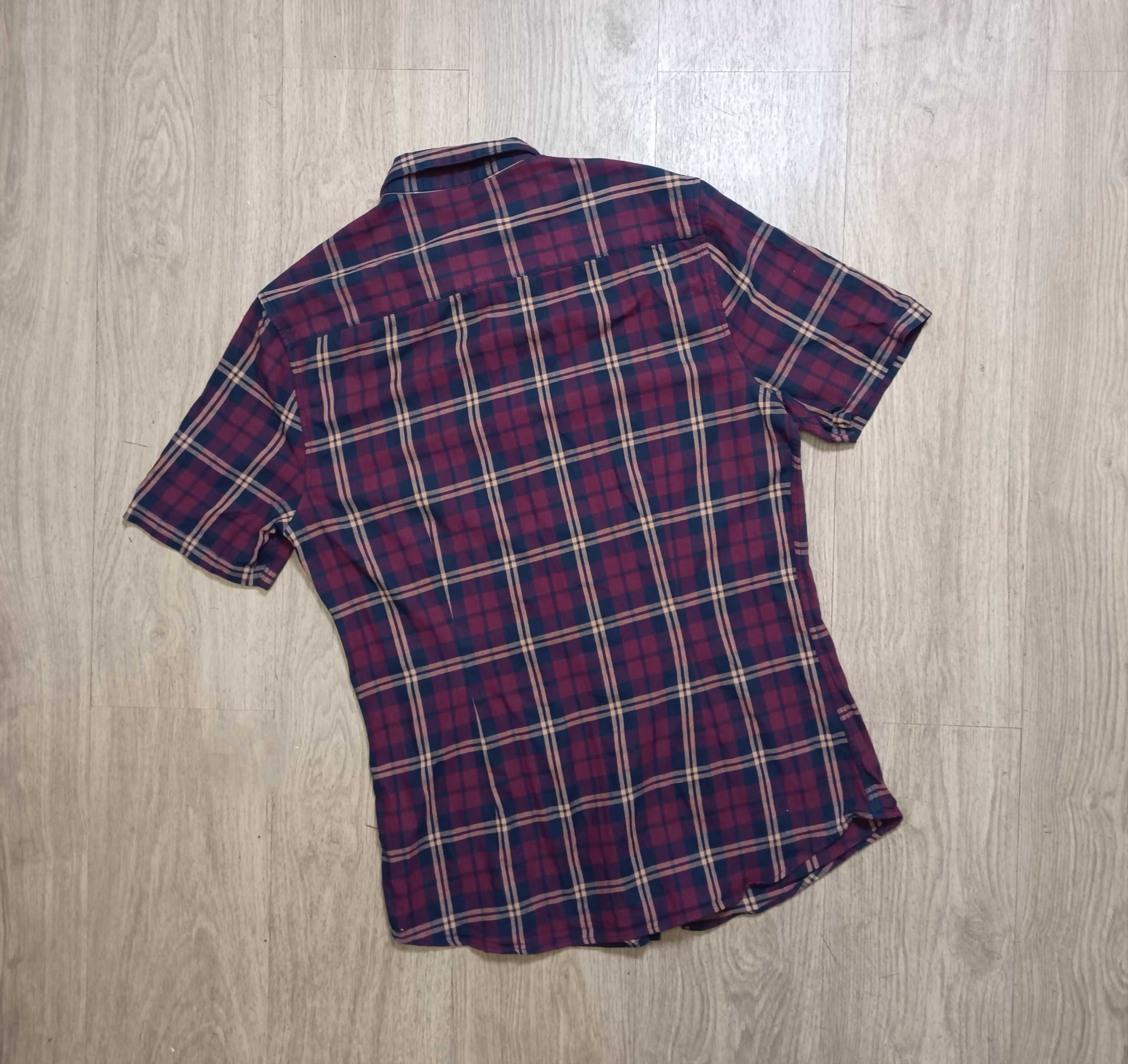 ASOS design koszula w kratę czerwono granatowa XL