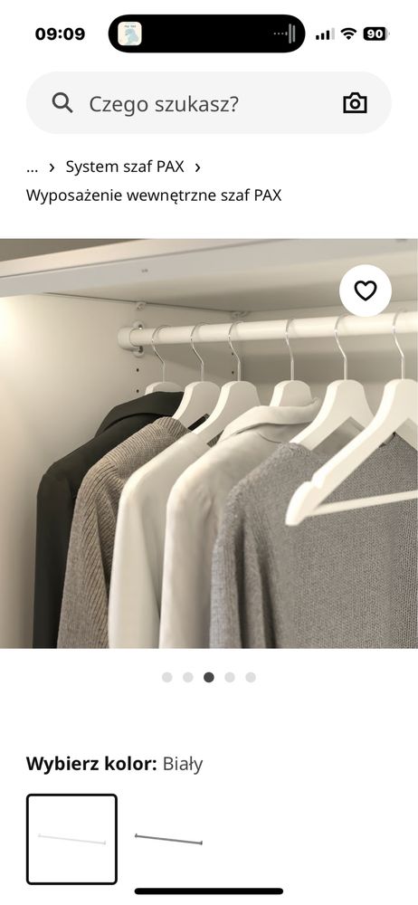 IKEA Komplement drążek  2 sztuki